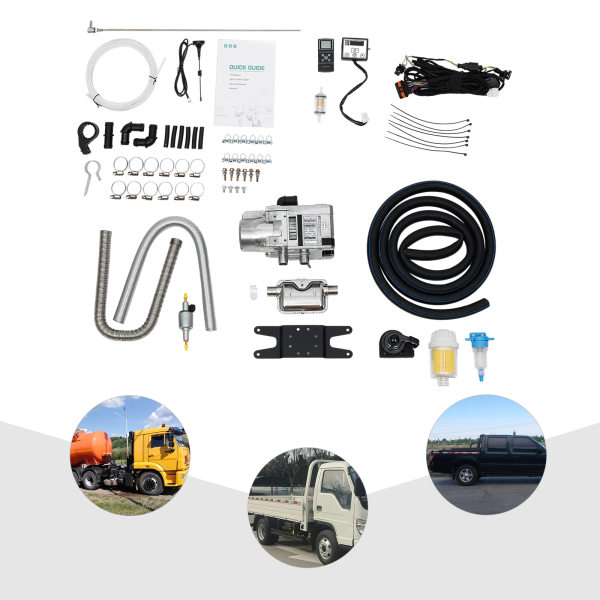 HANGKAI 5KW 12V Van Truck Diesel Tankless Water Heater Diesel Parking Water Heater Kit with LCD Switch & Remote Control HANGKAI 5KW 12V Van Truck Diesel Tankless Water Heater Diesel Parking Water Heater Kit with LCD Switch & Remote Control