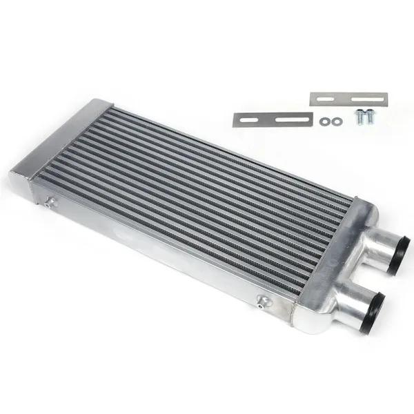 Universal Polished Tube Fin Intercooler 31"X13"X3" 3" Inlet&Outlet Same One Side