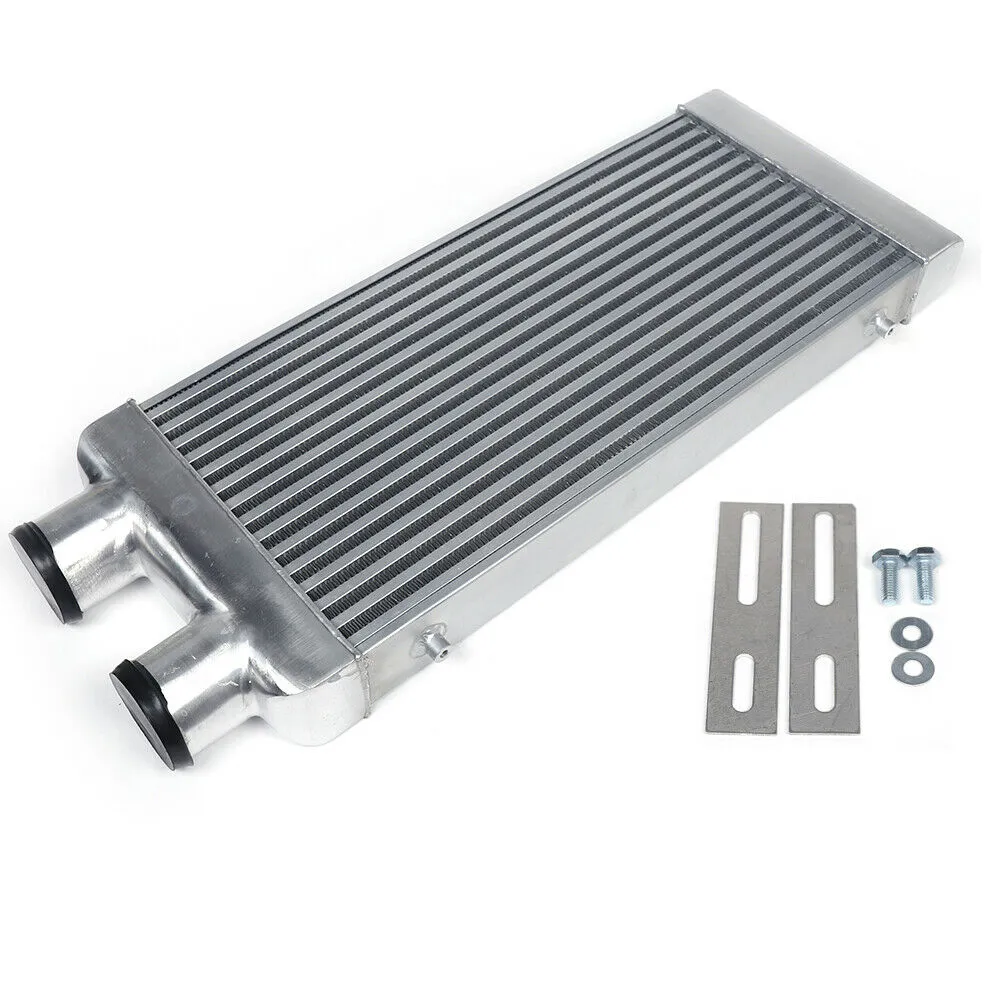 Universal Polished Tube Fin Intercooler 31"X13"X3" 3" Inlet&Outlet Same One Side