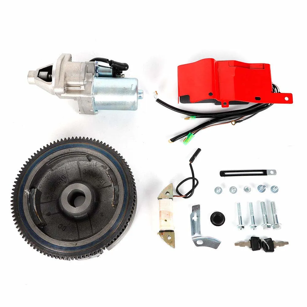 HANGKAI Electric Start Kit Flywheel Ignition Starter Motor Key