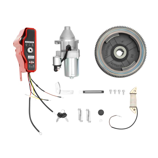 HANGKAI Electric Start Kit Flywheel Ignition Starter Motor Key