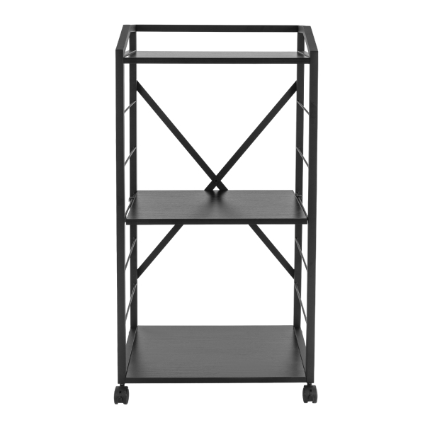 3-Tier Printer Shelf with Wheels, Mobile Printer Stand, Modern Storage Stand Black