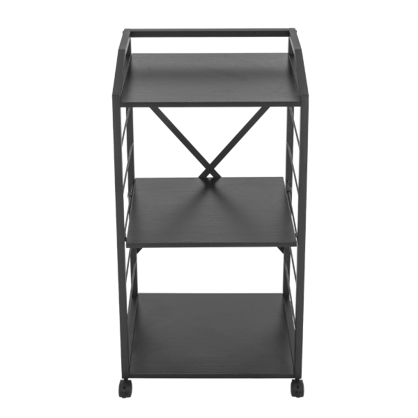 3-Tier Printer Shelf with Wheels, Mobile Printer Stand, Modern Storage Stand Black