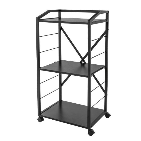3-Tier Printer Shelf with Wheels, Mobile Printer Stand, Modern Storage Stand Black 3-Tier Printer Shelf with Wheels, Mobile Printer Stand, Modern Storage Stand Black