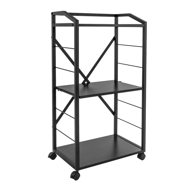 3-Tier Printer Shelf with Wheels, Mobile Printer Stand, Modern Storage Stand Black
