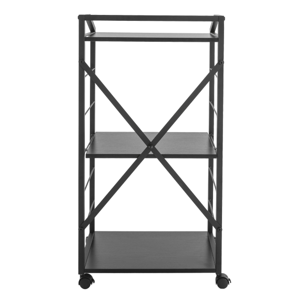 3-Tier Printer Shelf with Wheels, Mobile Printer Stand, Modern Storage Stand Black