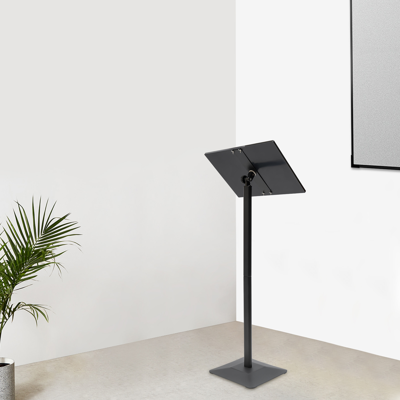 Floor Standing Speaking Podium, Slanted Top, Quick Assembly
