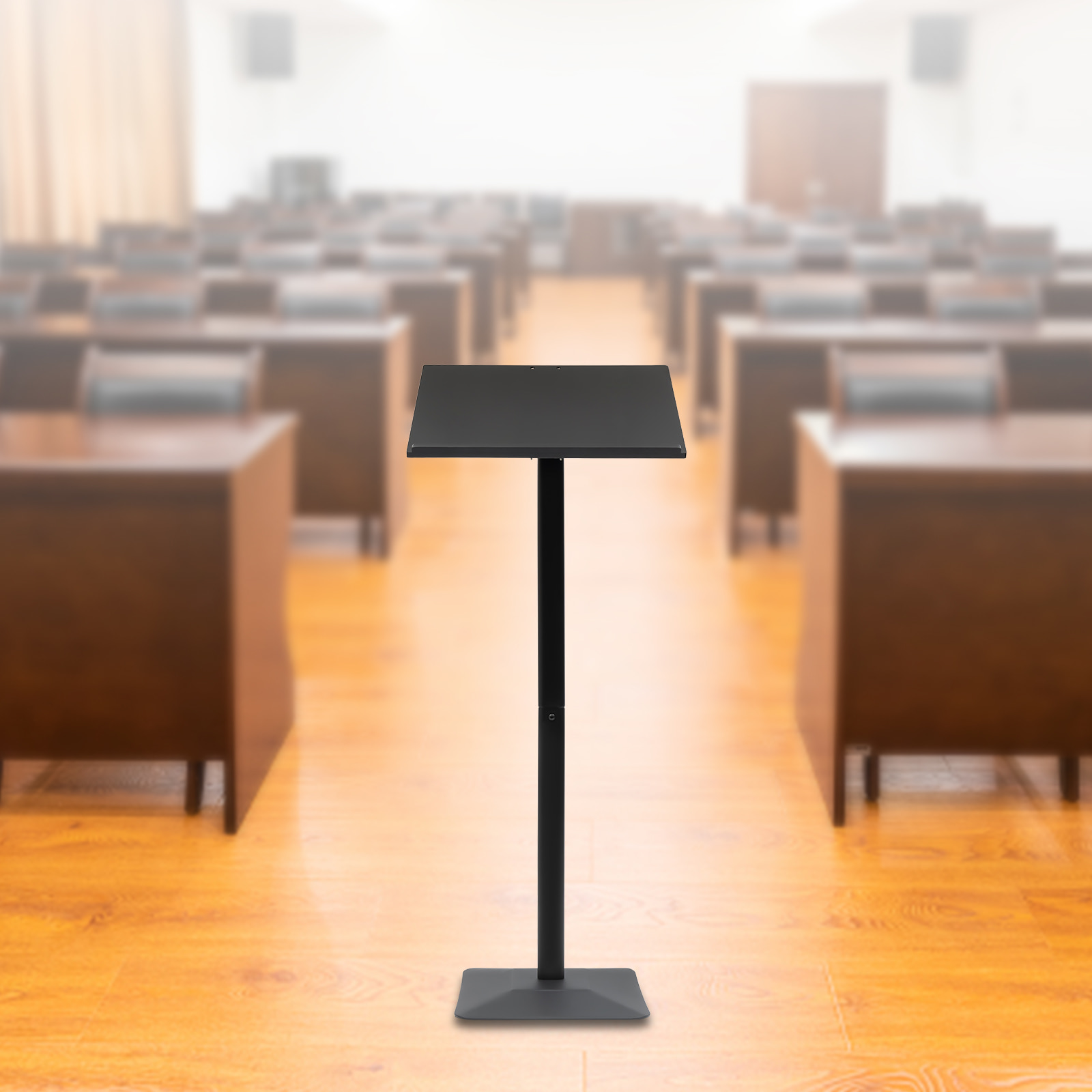 Floor Standing Speaking Podium, Slanted Top, Quick Assembly