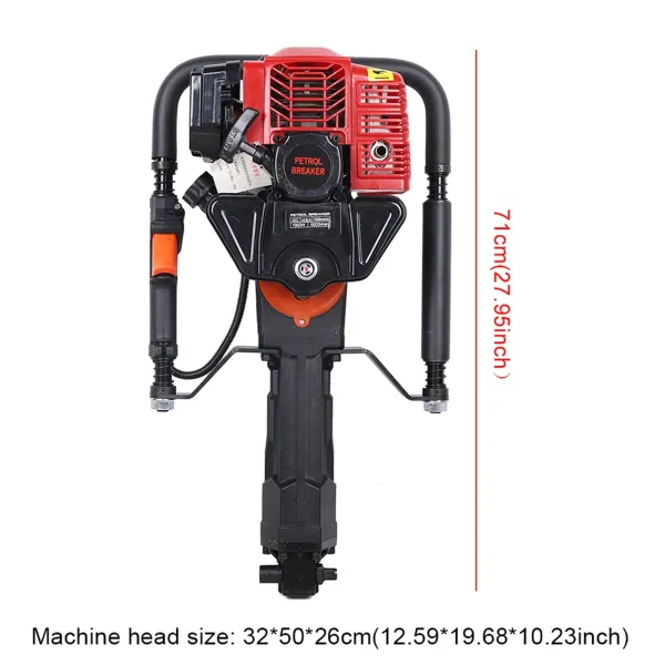 T Post Driver Gas Powered,2 Stroke 52cc Power Hammer Drills Heavy Duty Gasoline Push Pile Profession Kit Gasoline Piling Driver Portable Lightweight