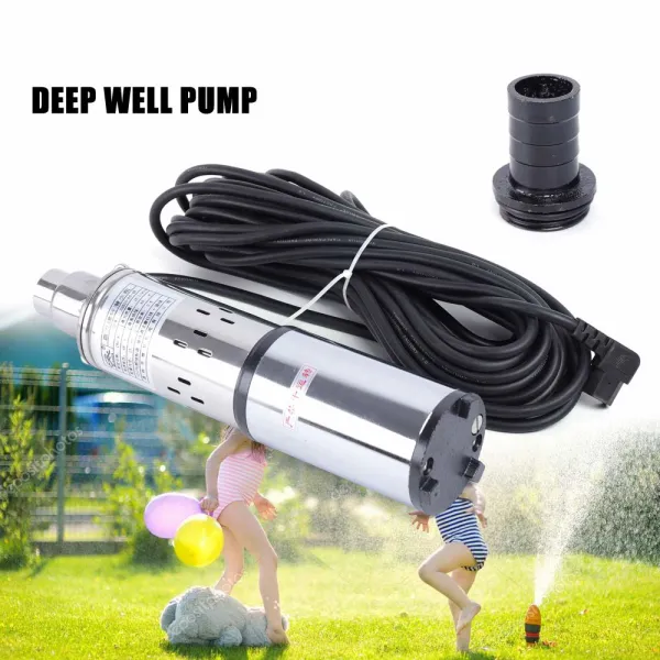 280W 48V Solar Powered Deep Well Submersible Pump 60M Lift Water Pump Low Noise with 55.77 ft Long Power Cord Sturdy Feet Two Lanyard Rings 280W 48V Solar Powered Deep Well Submersible Pump 60M Lift Water Pump Low Noise with 55.77 ft Long Power Cord Sturdy Feet Two Lanyard Rings