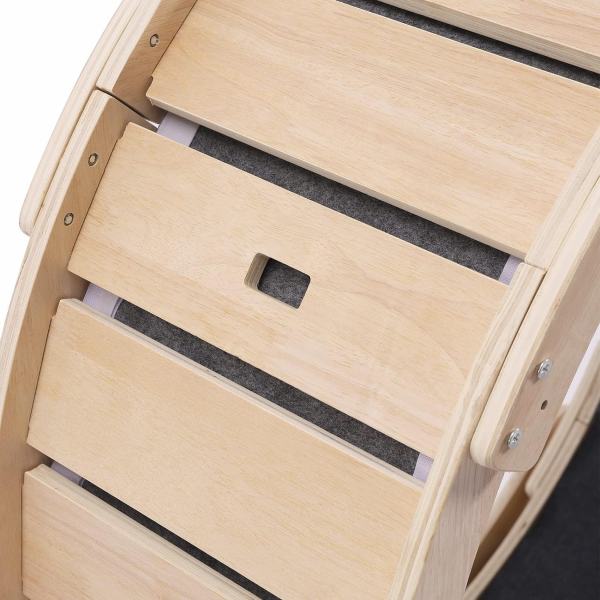 Cat Exercise Wheel - Cat Wheel Exerciser for Indoor Cats - Cat Running Wheel, Round Hamster-Wheel Style Cat Exercise Wheel with Carpet Runway, Wooden Linen-Covered with Unique Design
