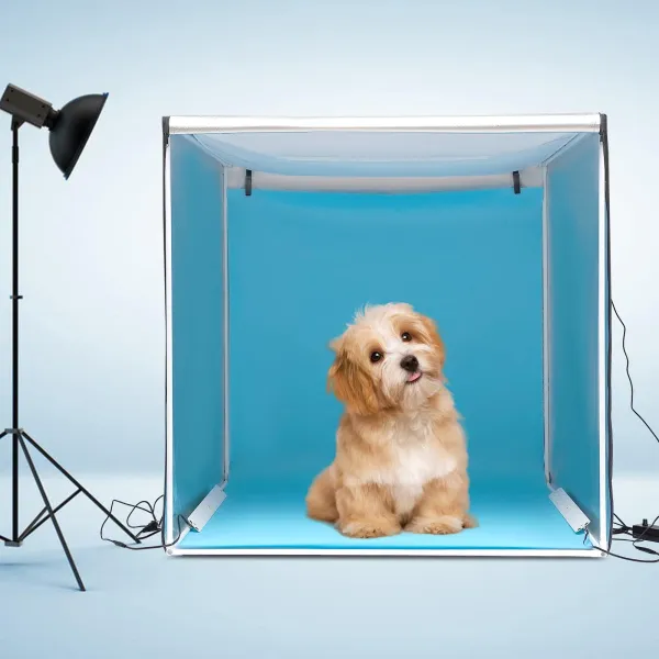 Photo Light Box, Portable Foldable Photo Studio Box with LED Light, 3.3x3.3x3.3ft Professional Dimmable Shooting Tent Kit Photo Light Box, Portable Foldable Photo Studio Box with LED Light, 3.3x3.3x3.3ft Professional Dimmable Shooting Tent Kit