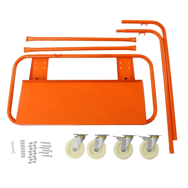 Drywall Cart, Drywall Sheet Carts with 2200 LBS Load Capacity, Heavy Duty Plasterboard Trolley w/ Four Wheels, Service Dolly