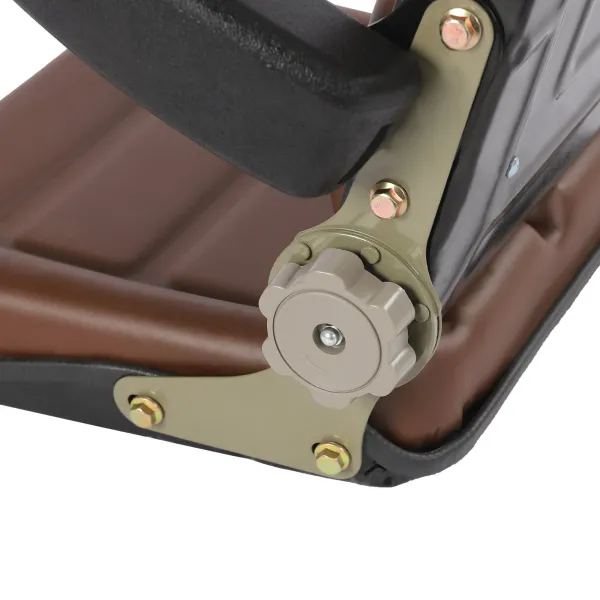 Tractor Seat With Armrest For Dumper Forklift Mower Digger, Brown Color