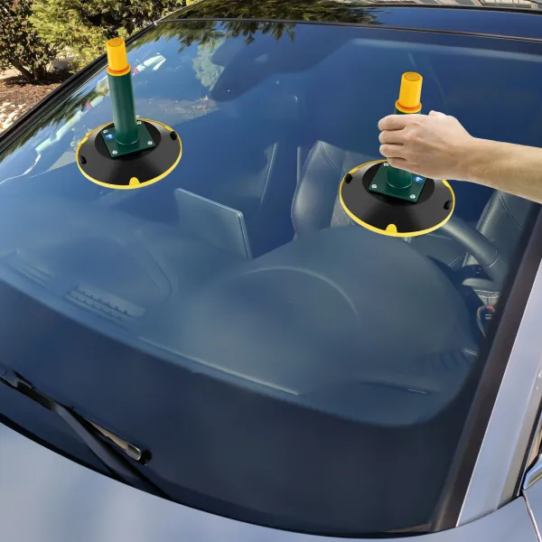 A pair of 6" Vertical Vacuum Suction Cup with Metal Handle,Heavy Duty Vertical Hand-held Cups