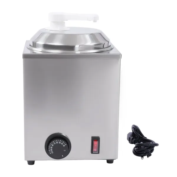 Hot Fudge Warmer with Pump, 2.4 Qt Hot Fudge Dispenser, 650 W Cheese Warmer Dispenser