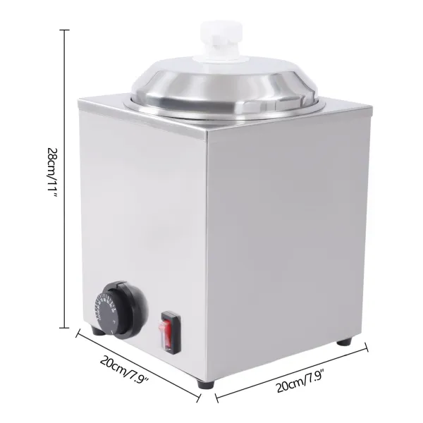 Hot Fudge Warmer with Pump, 2.4 Qt Hot Fudge Dispenser, 650 W Cheese Warmer Dispenser