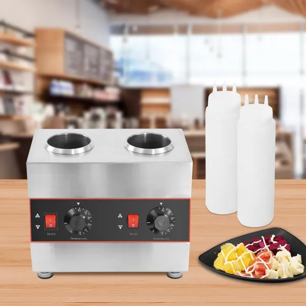 Electric Chocolate Sauce Warmer Toppings Bottle Warmer Hot Cheese Sauce Dispenser with Squeeze Bottle Electric Chocolate Sauce Warmer Toppings Bottle Warmer Hot Cheese Sauce Dispenser with Squeeze Bottle