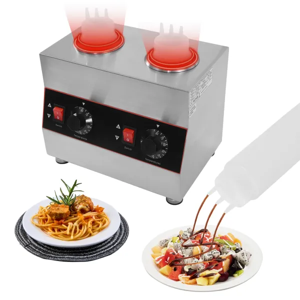 Electric Chocolate Sauce Warmer Toppings Bottle Warmer Hot Cheese Sauce Dispenser with Squeeze Bottle Electric Chocolate Sauce Warmer Toppings Bottle Warmer Hot Cheese Sauce Dispenser with Squeeze Bottle