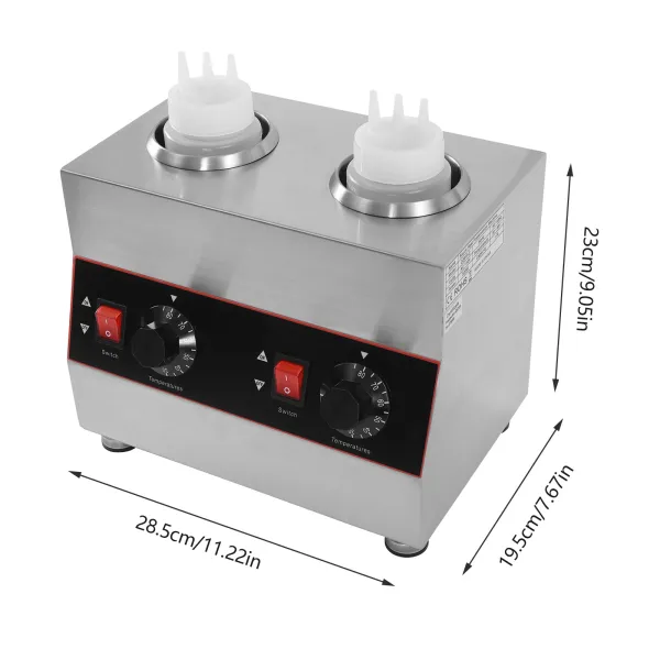 Electric Chocolate Sauce Warmer Toppings Bottle Warmer Hot Cheese Sauce Dispenser with Squeeze Bottle Electric Chocolate Sauce Warmer Toppings Bottle Warmer Hot Cheese Sauce Dispenser with Squeeze Bottle