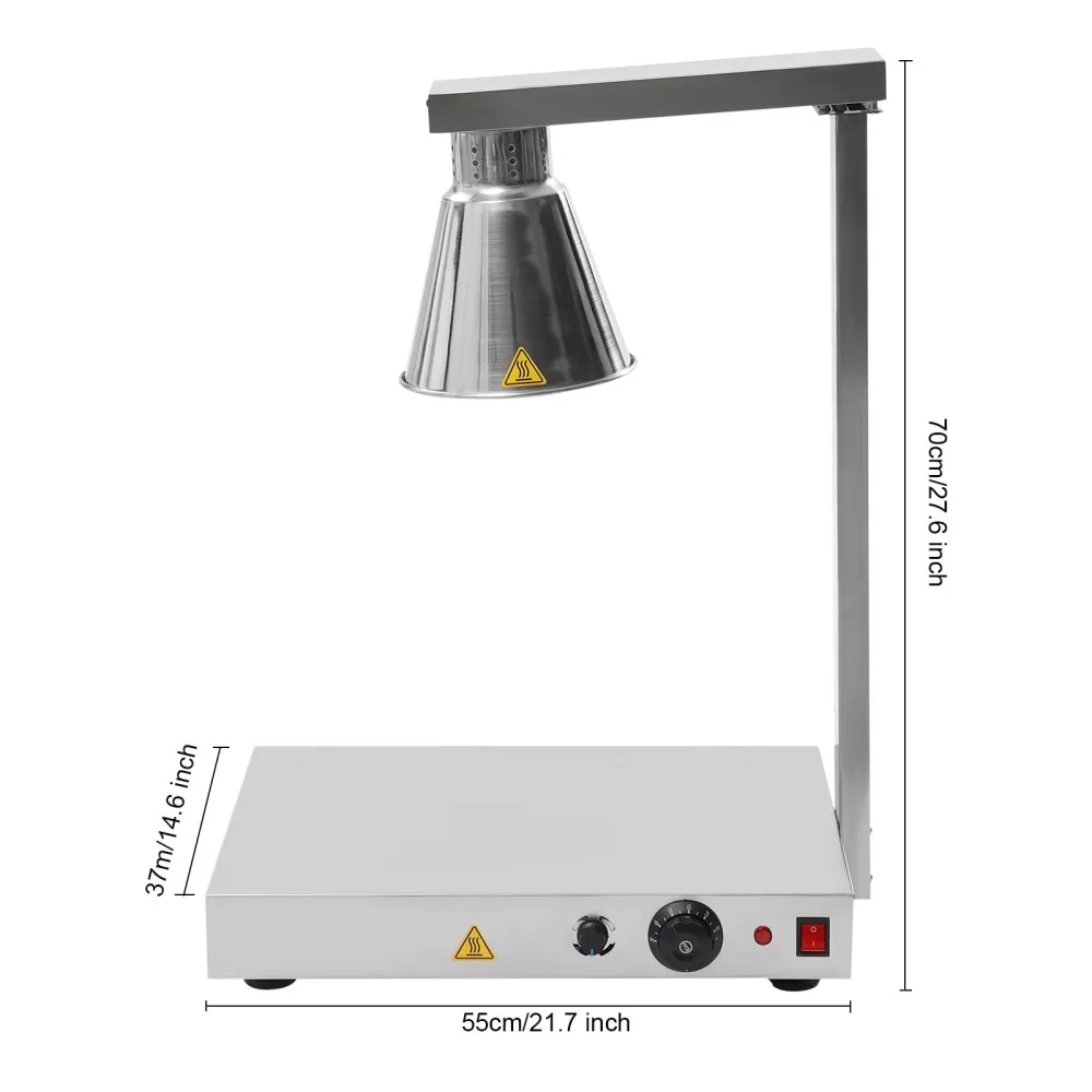 Electric Warming Tray with Food Heat Lamp with Bulb for Buffet Food Warmer Lamp