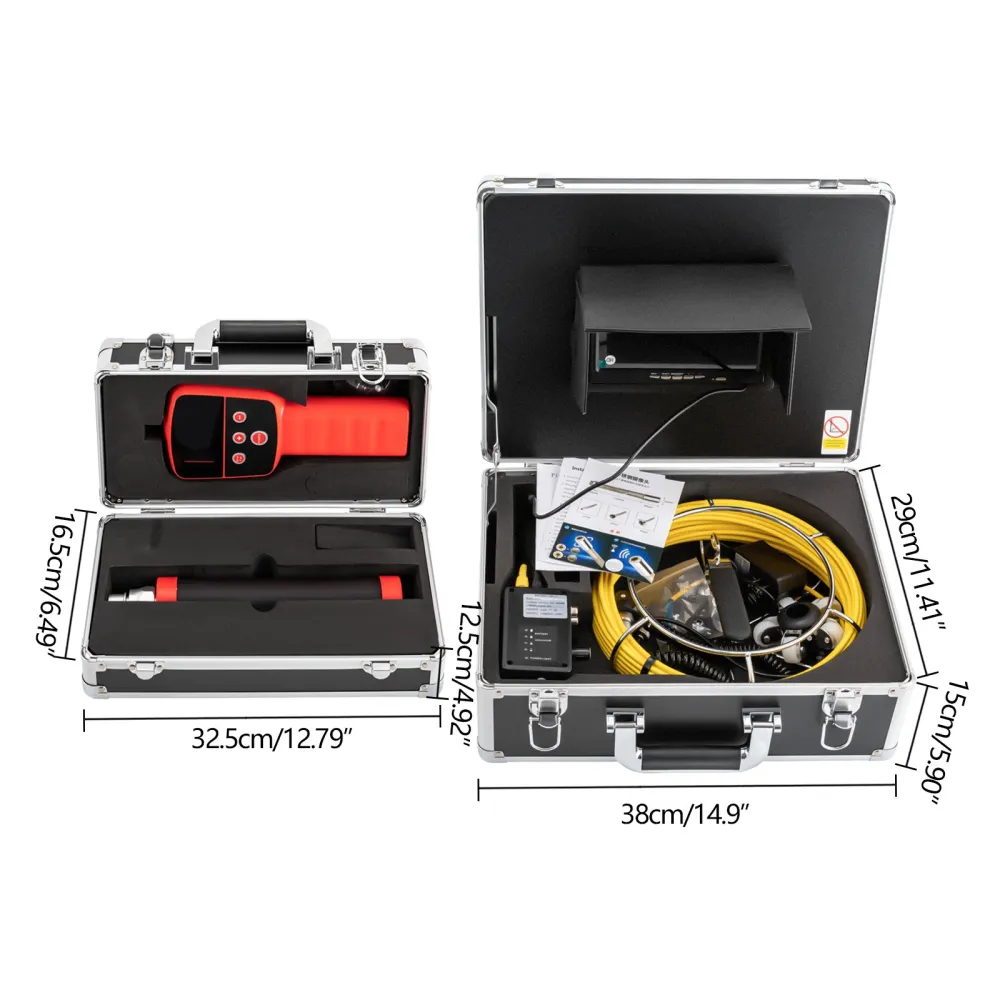 512HZ Sewer Camera Pipe Inspection Camera 7" LCD Monitor with 100FT Cable Sewer Camera with Locator