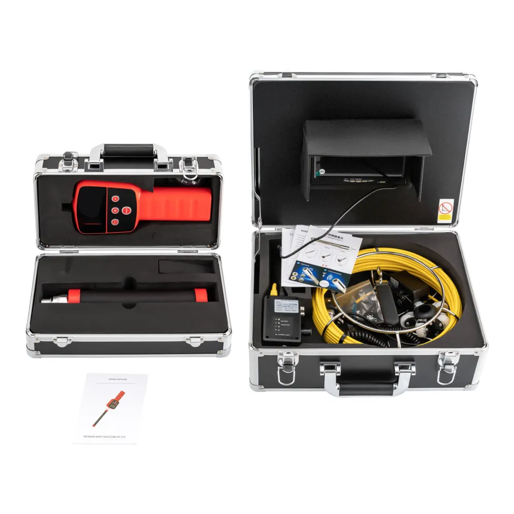 512HZ Sewer Camera Pipe Inspection Camera 7" LCD Monitor with 100FT Cable Sewer Camera with Locator