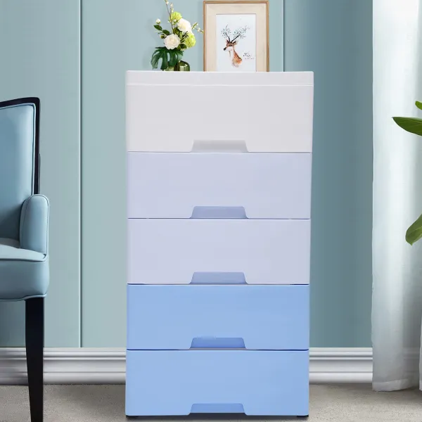 5 Drawers Storage Cabinet,Plastic Drawers Dresser,Closet Drawers Tall Dresser Organizer for Clothes,Playroom,Bedroom Furniture
