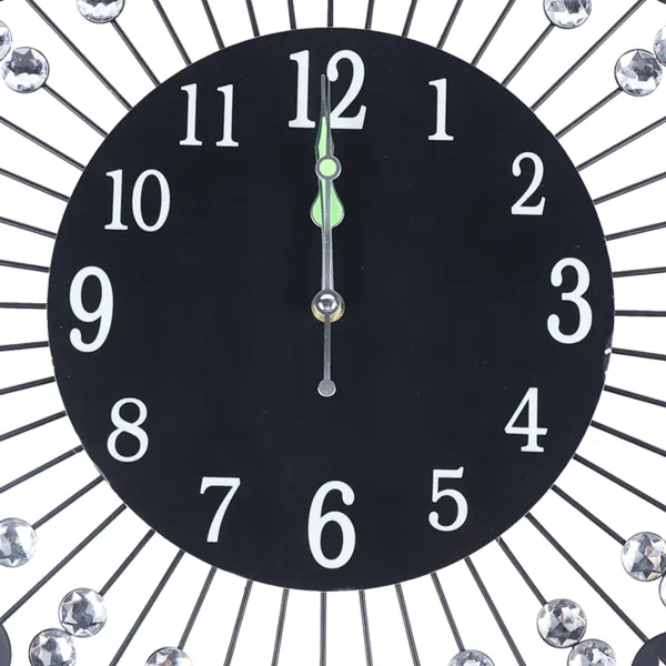 Wall Clock Modern Crystal Diamond Wall Clocks 3D Round Luxury Flower Wall Clock Non Ticking Silent Metal Clock 23.62 x 23.62in