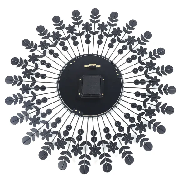 Wall Clock Modern Crystal Diamond Wall Clocks 3D Round Luxury Flower Wall Clock Non Ticking Silent Metal Clock 23.62 x 23.62in