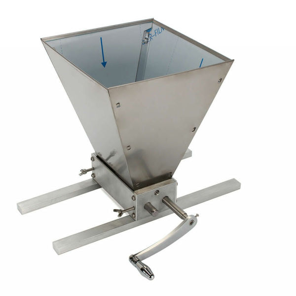 4L Grain Mill Manual Malt Mill Crusher Barley Grain Grinder with 2 Stainless Steel Roller for Home Brew Beer Mill
