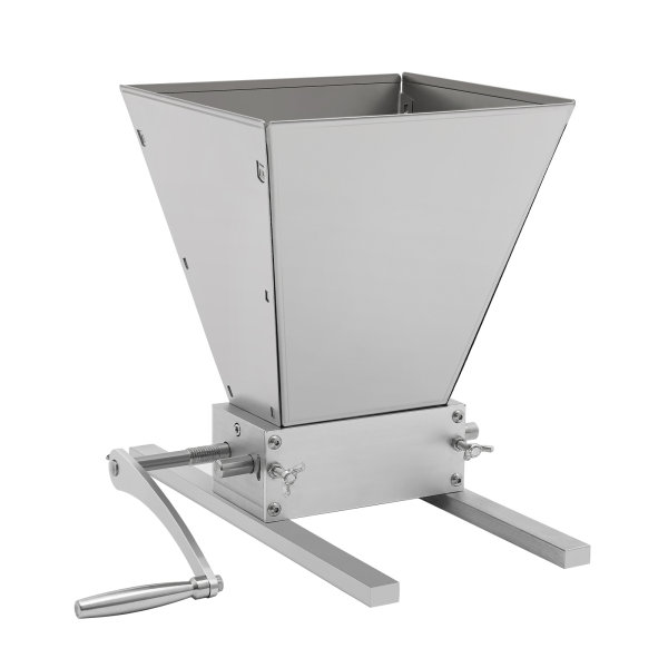 4L Grain Mill Manual Malt Mill Crusher Barley Grain Grinder with 2 Stainless Steel Roller for Home Brew Beer Mill