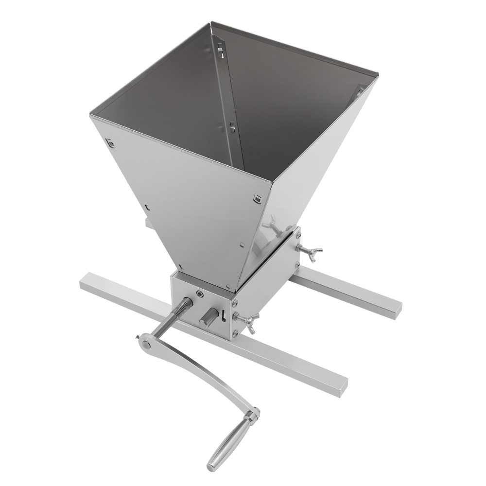 4L Grain Mill Manual Malt Mill Crusher Barley Grain Grinder with 2 Stainless Steel Roller for Home Brew Beer Mill