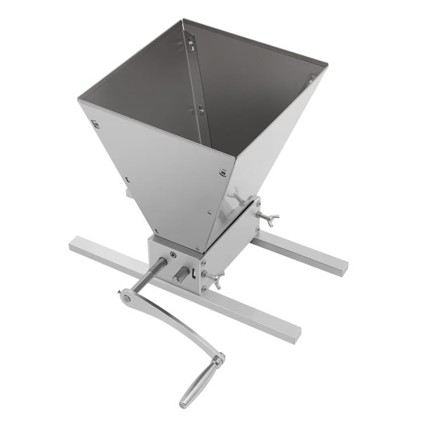 4L Grain Mill Manual Malt Mill Crusher Barley Grain Grinder with 2 Stainless Steel Roller for Home Brew Beer Mill