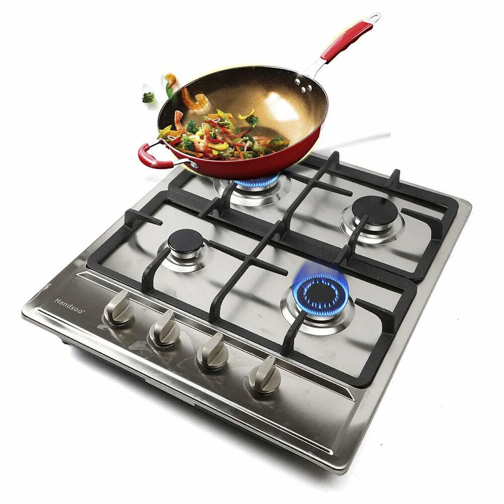 HANGKAI Great Gas Cooktop-Kitchen Cooktop-Hot 4 Burners Gas Stove Stainless Steel Built-in Gas Hob Cooker