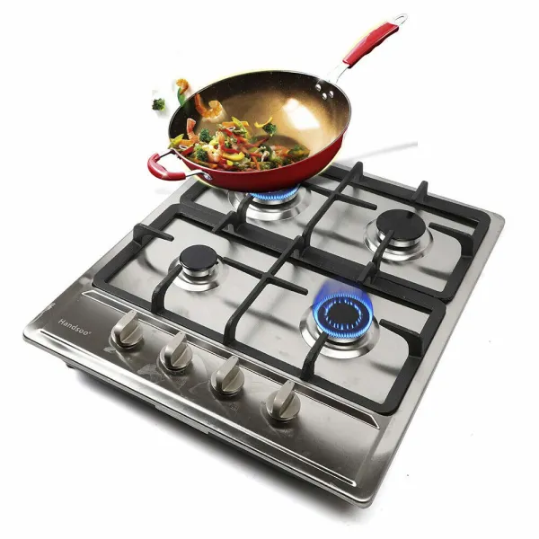 HANGKAI Great Gas Cooktop-Kitchen Cooktop-Hot 4 Burners Gas Stove Stainless Steel Built-in Gas Hob Cooker