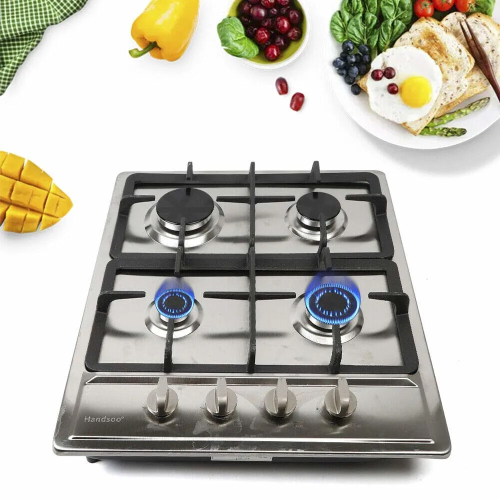 HANGKAI Great Gas Cooktop-Kitchen Cooktop-Hot 4 Burners Gas Stove Stainless Steel Built-in Gas Hob Cooker