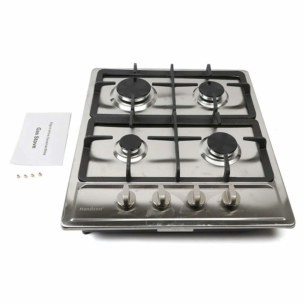 HANGKAI Great Gas Cooktop-Kitchen Cooktop-Hot 4 Burners Gas Stove Stainless Steel Built-in Gas Hob Cooker