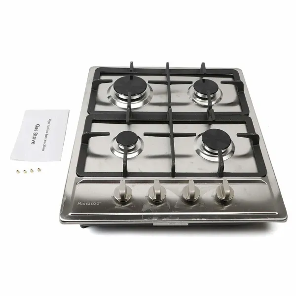 HANGKAI Great Gas Cooktop-Kitchen Cooktop-Hot 4 Burners Gas Stove Stainless Steel Built-in Gas Hob Cooker
