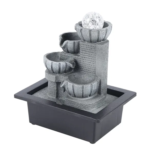 4-Tier Relaxation Tabletop Fountain-Zen Meditation Indoor Waterfall Fountain