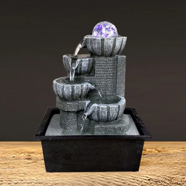 4-Tier Relaxation Tabletop Fountain-Zen Meditation Indoor Waterfall Fountain