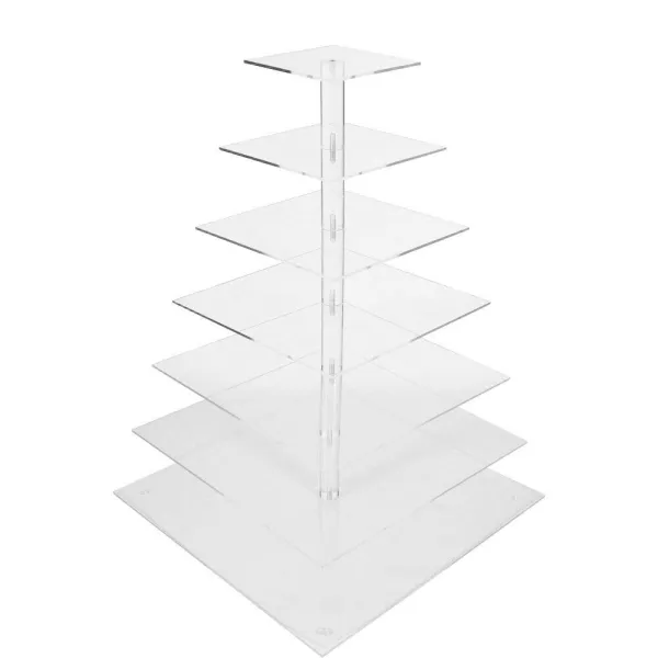 7 Tier Acrylic Square Cake Stand Tower Display Stand Tower 7 Tier Acrylic Square Cake Stand Tower Display Stand Tower