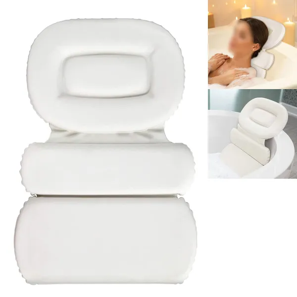 Ergonomic Bath Pillow for Neck, Head & Shoulders and Back Support Ergonomic Bath Pillow for Neck, Head & Shoulders and Back Support