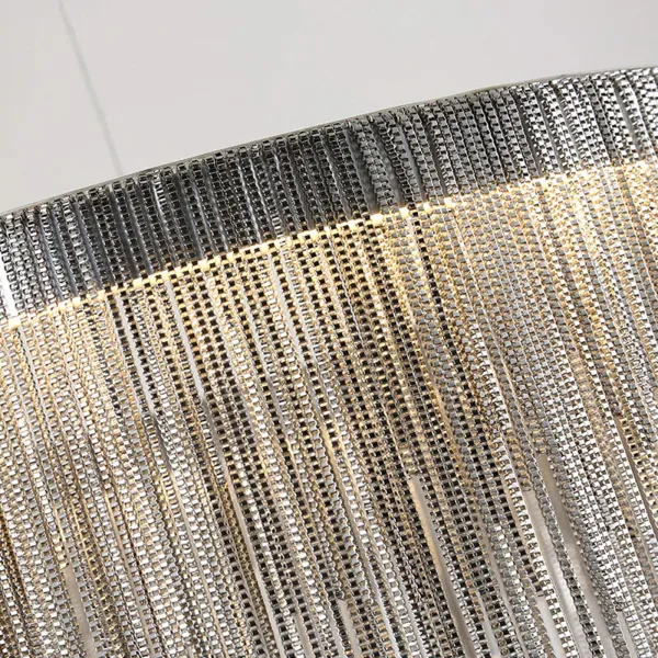 Crystal Round LED Tassel Flush Mount Ceiling Light ,LED Chandelier Metal Tassel Chain Modern Luxury Villa Lamps with K9 Crystals