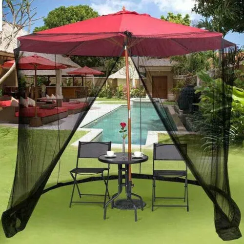 Patio Umbrella Mosquito Netting, Polyester Mesh Screen Mosquito Netting Umbrella with Zipper Opening Patio Umbrella Mosquito Netting, Polyester Mesh Screen Mosquito Netting Umbrella with Zipper Opening