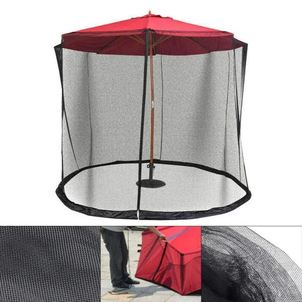 Patio Umbrella Mosquito Netting, Polyester Mesh Screen Mosquito Netting Umbrella with Zipper Opening Patio Umbrella Mosquito Netting, Polyester Mesh Screen Mosquito Netting Umbrella with Zipper Opening