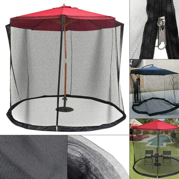 Patio Umbrella Mosquito Netting, Polyester Mesh Screen Mosquito Netting Umbrella with Zipper Opening Patio Umbrella Mosquito Netting, Polyester Mesh Screen Mosquito Netting Umbrella with Zipper Opening
