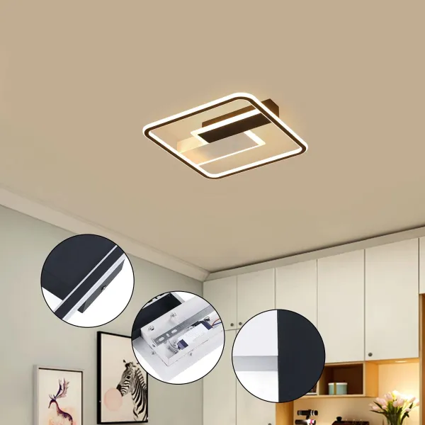 LED Ceiling Light 50W Modern Ceiling Lamp Acrylic Flush Mount Light Fixture with Rectangle Shape