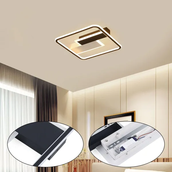 LED Ceiling Light 50W Modern Ceiling Lamp Acrylic Flush Mount Light Fixture with Rectangle Shape