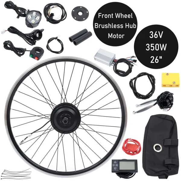 HANGKAI Electric Bike Conversion Kit 26" Bicycle BLDC Controller with LCD Display Controller PAS Brake Lever HANGKAI Electric Bike Conversion Kit 26" Bicycle BLDC Controller with LCD Display Controller PAS Brake Lever